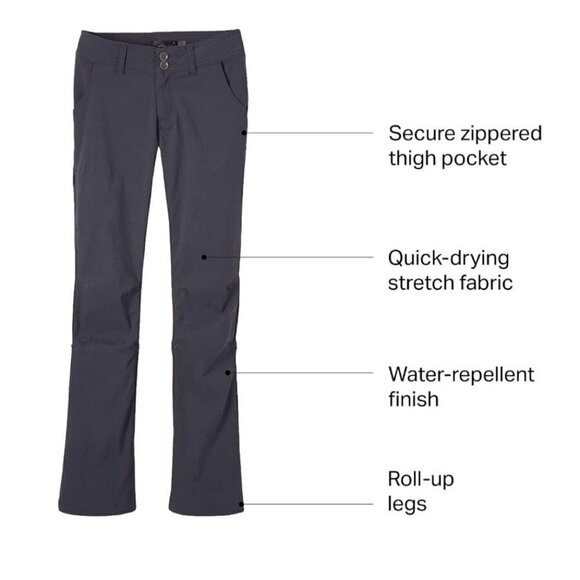 NWT Prana Halle Pant Tall Inseam in Coal - Size 4 - Picture 8 of 13